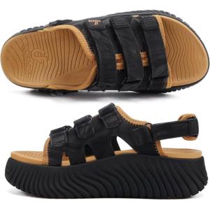 image:imageCOFACE Womens Orthopedic Walking Sandals Comfortable Plantar Fasciitis Arch Support Sport Recovery Outdoor Hiking Sandles Thick Athletic Cushion Adjustable Strap Lightweight Platform SlidesBlack Khakiv