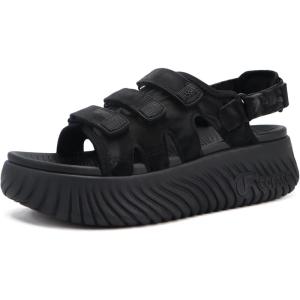 image:imageCOFACE Womens Orthopedic Walking Sandals Comfortable Plantar Fasciitis Arch Support Sport Recovery Outdoor Hiking Sandles Thick Athletic Cushion Adjustable Strap Lightweight Platform SlidesBlack