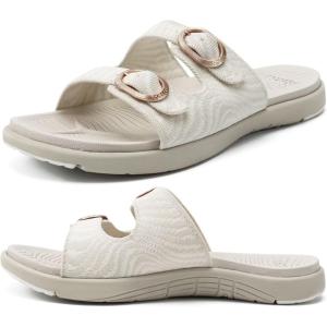 image:imageCOFACE Womens Sandals Comfortable Orthopedic Orthotic Recovery Ladies Plantar Fasciitis Walking Cushioned Cloud Slip On Slides for WomanOffwhite