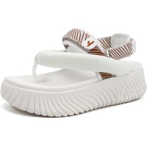 image:imageCOFACE Womens Trendy Orthopedic Walking Sandals Comfortable Plantar Fasciitis Arch Support Sport Recovery Outdoor Hiking Sandles Thick Athletic Cushion Adjustable Strap Platform Flip FlopsWhite