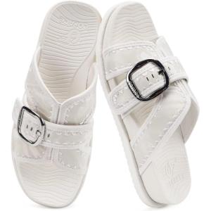 image:imageCOFACE Womens Walking Sandals with Arch Support 2026 Summer Slides for Women Comfortable Outdoor Sandal Cloud Thick CushionWhite