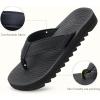 image:imageCOFACE Flip Flops for Men with Arch Support Mens Sport Beach ThongSandals Outdoor 2025 Summer Leather Sandal for ManBlack
