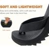 image:imageCOFACE Flip Flops for Men with Arch Support Mens Sport Beach ThongSandals Outdoor 2025 Summer Leather Sandal for ManBlack