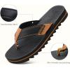 image:imageCOFACE Flip Flops for Men with Arch Support Mens Sport Beach ThongSandals Outdoor 2025 Summer Leather Sandal for ManBlackbrown