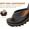 image:imageCOFACE Flip Flops for Men with Arch Support Mens Sport Beach ThongSandals Outdoor 2025 Summer Leather Sandal for ManBlackbrown