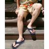 image:imageCOFACE Flip Flops for Men with Arch Support Mens Sport Beach ThongSandals Outdoor 2025 Summer Leather Sandal for ManBlue