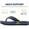 image:imageCOFACE Flip Flops for Men with Arch Support Mens Sport Beach ThongSandals Outdoor 2025 Summer Leather Sandal for ManBlue