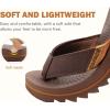 image:imageCOFACE Flip Flops for Men with Arch Support Mens Sport Beach ThongSandals Outdoor 2025 Summer Leather Sandal for ManBrown