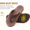 image:imageCOFACE Flip Flops for Men with Arch Support Mens Sport Beach ThongSandals Outdoor 2025 Summer Leather Sandal for ManBrown