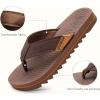 image:imageCOFACE Flip Flops for Men with Arch Support Mens Sport Beach ThongSandals Outdoor 2025 Summer Leather Sandal for ManBrown