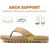 image:imageCOFACE Flip Flops for Men with Arch Support Mens Sport Beach ThongSandals Outdoor 2025 Summer Leather Sandal for ManDeep Beige