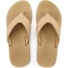 image:imageCOFACE Flip Flops for Men with Arch Support Mens Sport Beach ThongSandals Outdoor 2025 Summer Leather Sandal for ManDeep Beige