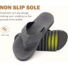 image:imageCOFACE Flip Flops for Men with Arch Support Mens Sport Beach ThongSandals Outdoor 2025 Summer Leather Sandal for ManDeep Grey