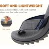 image:imageCOFACE Flip Flops for Men with Arch Support Mens Sport Beach ThongSandals Outdoor 2025 Summer Leather Sandal for ManDeep Grey