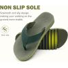 image:imageCOFACE Flip Flops for Men with Arch Support Mens Sport Beach ThongSandals Outdoor 2025 Summer Leather Sandal for ManGreen