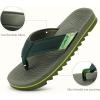 image:imageCOFACE Flip Flops for Men with Arch Support Mens Sport Beach ThongSandals Outdoor 2025 Summer Leather Sandal for ManGreen