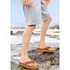 image:imageCOFACE Flip Flops for Men with Arch Support Mens Sport Beach ThongSandals Outdoor 2025 Summer Leather Sandal for ManKhaki