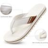 image:imageCOFACE Flip Flops for Men with Arch Support Mens Sport Beach ThongSandals Outdoor 2025 Summer Leather Sandal for ManWhite