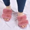 image:imageCOFACE Fuzzy Slippers for Women Open Toe Orthopedic Slippers Arch Support Fax Fur Slides Plantar Fasciitis Woman House Slippers IndoorPink