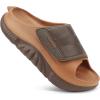 image:imageCOFACE Mens Recovery Sandals Man Orthopedic Plantar Fasciitis Walking Outdoor Slides for Men Comfort Adjustable Thick Cushioned Orthotic Size 715KhakiBrown