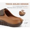 image:imageCOFACE Mens Recovery Sandals Man Orthopedic Plantar Fasciitis Walking Outdoor Slides for Men Comfort Adjustable Thick Cushioned Orthotic Size 715KhakiBrown