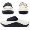 image:imageCOFACE Mens Recovery Sandals Man Orthopedic Plantar Fasciitis Walking Outdoor Slides for Men Comfort Adjustable Thick Cushioned Orthotic Size 715WhiteBlack