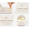 image:imageCOFACE Womens Dressy Orthotic Sandals with Comfortable Plantar Fasciitis Arch Support Ladies Breathable Woven Mesh Mules Lightweight Fashion Slides Thick Cushion Slip on ShoesBeige White