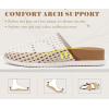 image:imageCOFACE Womens Dressy Orthotic Sandals with Comfortable Plantar Fasciitis Arch Support Ladies Breathable Woven Mesh Mules Lightweight Fashion Slides Thick Cushion Slip on ShoesWhite Khaki