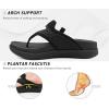 image:imageCOFACE Womens Fashion Orthotic Flip Flops Recovery Walking Lightweight Athletic Thick Yoga Mat Cushion Thong Sandals With Comfortable Plantar Fasciitis Arch SupportBlack