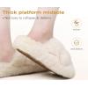 image:imageCOFACE Womens Fluff Slippers House Open Toe Faux Fur Ladies Fashion Platform Fuzzy Slide Shoes with Comfort Arch Support Indoor Outdoor SoleBeige
