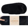 image:imageCOFACE Womens Fluff Slippers House Open Toe Faux Fur Ladies Fashion Platform Fuzzy Slide Shoes with Comfort Arch Support Indoor Outdoor SoleBlack