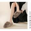 image:imageCOFACE Womens Fluff Slippers House Open Toe Faux Fur Ladies Fashion Platform Fuzzy Slide Shoes with Comfort Arch Support Indoor Outdoor SoleBrown