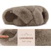 image:imageCOFACE Womens Fluff Slippers House Open Toe Faux Fur Ladies Fashion Platform Fuzzy Slide Shoes with Comfort Arch Support Indoor Outdoor SoleBrown