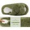 image:imageCOFACE Womens Fluff Slippers House Open Toe Faux Fur Ladies Fashion Platform Fuzzy Slide Shoes with Comfort Arch Support Indoor Outdoor SoleGreen
