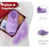 image:imageCOFACE Womens Fluff Slippers House Open Toe Faux Fur Ladies Fashion Platform Fuzzy Slide Shoes with Comfort Arch Support Indoor Outdoor SoleLight Purple