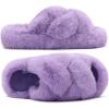 image:imageCOFACE Womens Fluff Slippers House Open Toe Faux Fur Ladies Fashion Platform Fuzzy Slide Shoes with Comfort Arch Support Indoor Outdoor SoleLight Purple