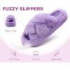 image:imageCOFACE Womens Fluff Slippers House Open Toe Faux Fur Ladies Fashion Platform Fuzzy Slide Shoes with Comfort Arch Support Indoor Outdoor SoleLight Purple