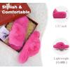 image:imageCOFACE Womens Fluff Slippers House Open Toe Faux Fur Ladies Fashion Platform Fuzzy Slide Shoes with Comfort Arch Support Indoor Outdoor SoleRose Red