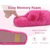 image:imageCOFACE Womens Fluff Slippers House Open Toe Faux Fur Ladies Fashion Platform Fuzzy Slide Shoes with Comfort Arch Support Indoor Outdoor SoleRose Red