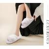 image:imageCOFACE Womens Fluff Slippers House Open Toe Faux Fur Ladies Fashion Platform Fuzzy Slide Shoes with Comfort Arch Support Indoor Outdoor SoleWhite
