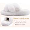 image:imageCOFACE Womens Fluff Slippers House Open Toe Faux Fur Ladies Fashion Platform Fuzzy Slide Shoes with Comfort Arch Support Indoor Outdoor SoleWhite