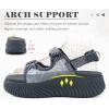 image:imageCOFACE Womens Orthopedic Walking Sandals with Comfortable Plantar Fasciitis Arch Support Outdoor Athletic Lightweight Platform Sandles Sport Recovery Adjustable Strap Thick Cushion SlidesGrey