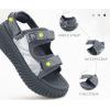 image:imageCOFACE Womens Orthopedic Walking Sandals with Comfortable Plantar Fasciitis Arch Support Outdoor Athletic Lightweight Platform Sandles Sport Recovery Adjustable Strap Thick Cushion SlidesGrey