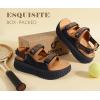 image:imageCOFACE Womens Orthopedic Walking Sandals with Comfortable Plantar Fasciitis Arch Support Outdoor Athletic Lightweight Platform Sandles Sport Recovery Adjustable Strap Thick Cushion SlidesFashion Khaki Black