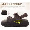 image:imageCOFACE Womens Orthopedic Walking Sandals with Comfortable Plantar Fasciitis Arch Support Outdoor Athletic Lightweight Platform Sandles Sport Recovery Adjustable Strap Thick Cushion SlidesBrown