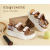 image:imageCOFACE Womens Orthopedic Walking Sandals with Comfortable Plantar Fasciitis Arch Support Outdoor Athletic Lightweight Platform Sandles Sport Recovery Adjustable Strap Thick Cushion SlidesKhaki White