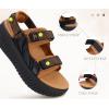 image:imageCOFACE Womens Orthopedic Walking Sandals with Comfortable Plantar Fasciitis Arch Support Outdoor Athletic Lightweight Platform Sandles Sport Recovery Adjustable Strap Thick Cushion SlidesKhaki Black