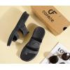 image:imageCOFACE Womens Orthotic Cushion Sandals Comfortable Arch Support Walking Slides Fashion Split Toe Summer Vacation Beach Flip Flops For Women Relief Plantar FasciitisBlack