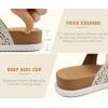 image:imageCOFACE Womens Orthotic Cushion Sandals Comfortable Arch Support Walking Slides Fashion Split Toe Summer Vacation Beach Flip Flops For Women Relief Plantar FasciitisWhite Khaki