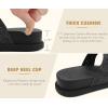 image:imageCOFACE Womens Orthotic Cushion Sandals Comfortable Arch Support Walking Slides Fashion Split Toe Summer Vacation Beach Flip Flops For Women Relief Plantar FasciitisBlack